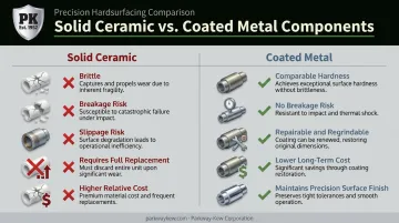 Solid ceramic parts versus coated metal parts durability and cost comparison