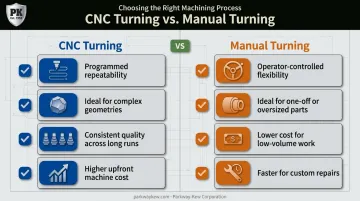 CNC turning versus manual turning key differences comparison chart