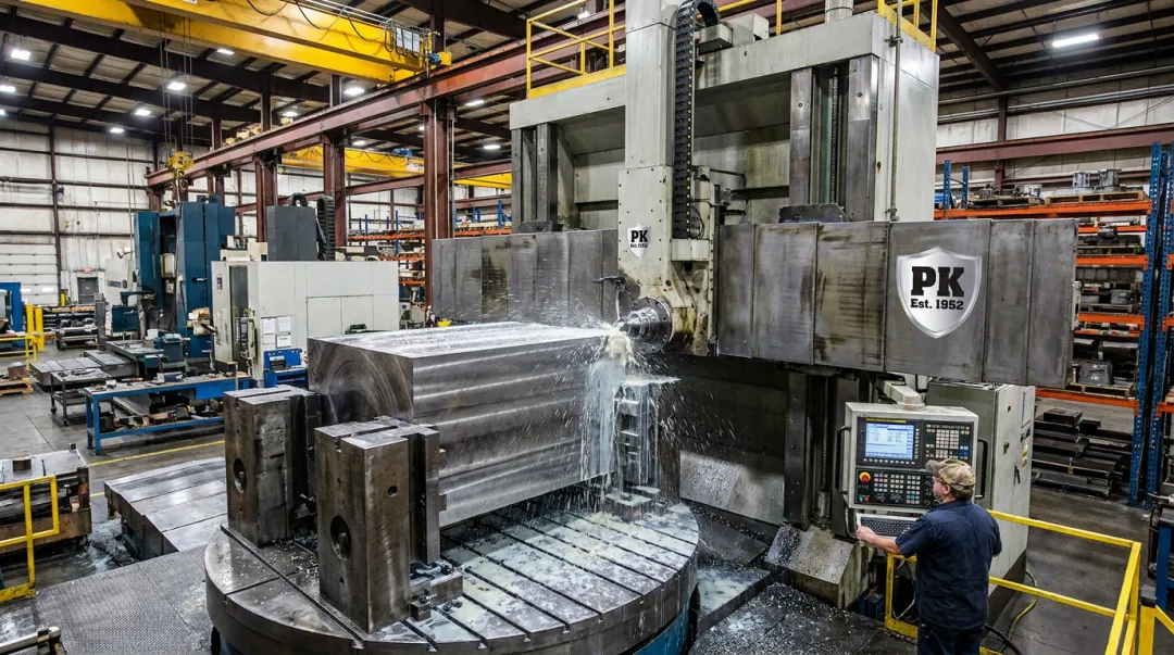 Parkway-Kew large-diameter CNC turning and grinding equipment handling industrial components