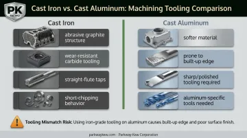 Cast iron versus cast aluminum machining tooling and technique comparison