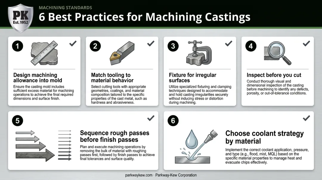 Six best practices checklist for machining cast components