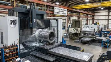 Large-diameter CNC machining and grinding equipment at industrial facility