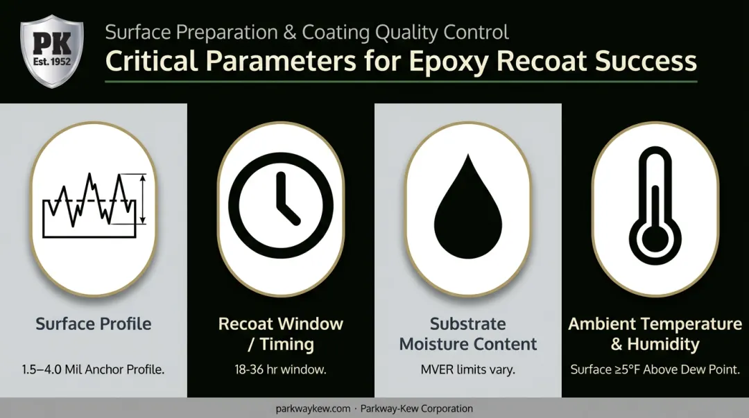 Four key parameters affecting epoxy recoating adhesion and success