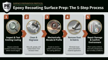 5-step epoxy recoating surface preparation process flow diagram