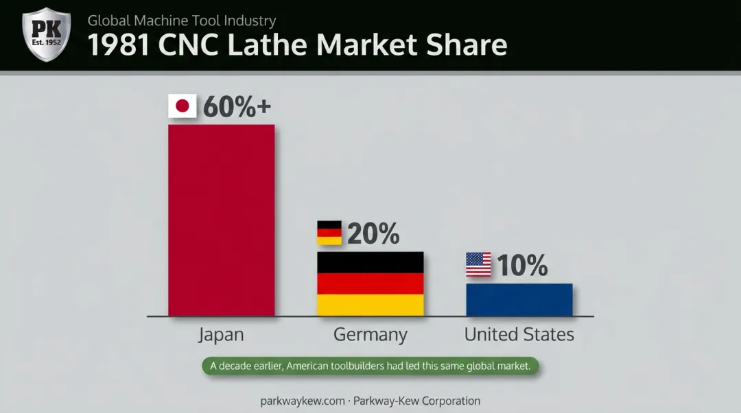 1981 CNC lathe market share comparison Japan Germany United States