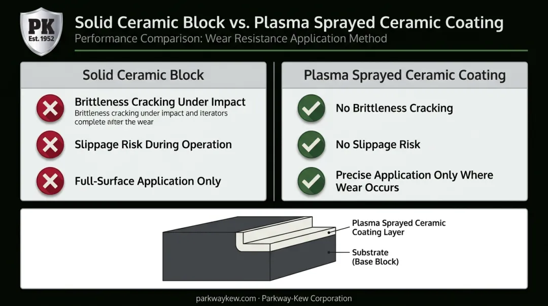 Ceramic thermal spray coating versus solid ceramic wire drawing block advantages comparison