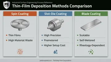Comparison of spin coating slot-die coating and blade coating techniques