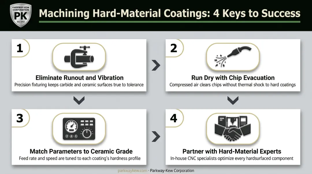 Four-step process for maximizing ceramic milling tool performance and results
