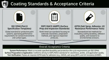 ISO 12944 SSPC NACE and ASTM standards reference chart for coating specifications
