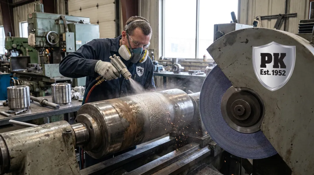 Parkway-Kew technician performing Restore and Grind process on wire drawing block