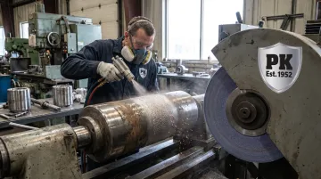 Parkway-Kew technician performing Restore and Grind process on wire drawing block