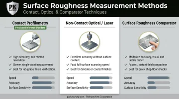Comparison of contact profilometer non-contact optical scanning and comparator methods