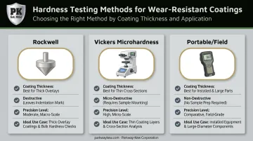 Comparison of Rockwell Vickers and portable hardness testing methods for coatings