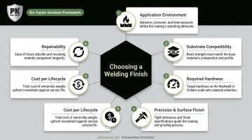 Six factors for selecting industrial welding hardfacing finish checklist