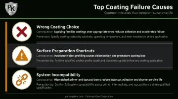 Three most common industrial coating failure causes and prevention best practices