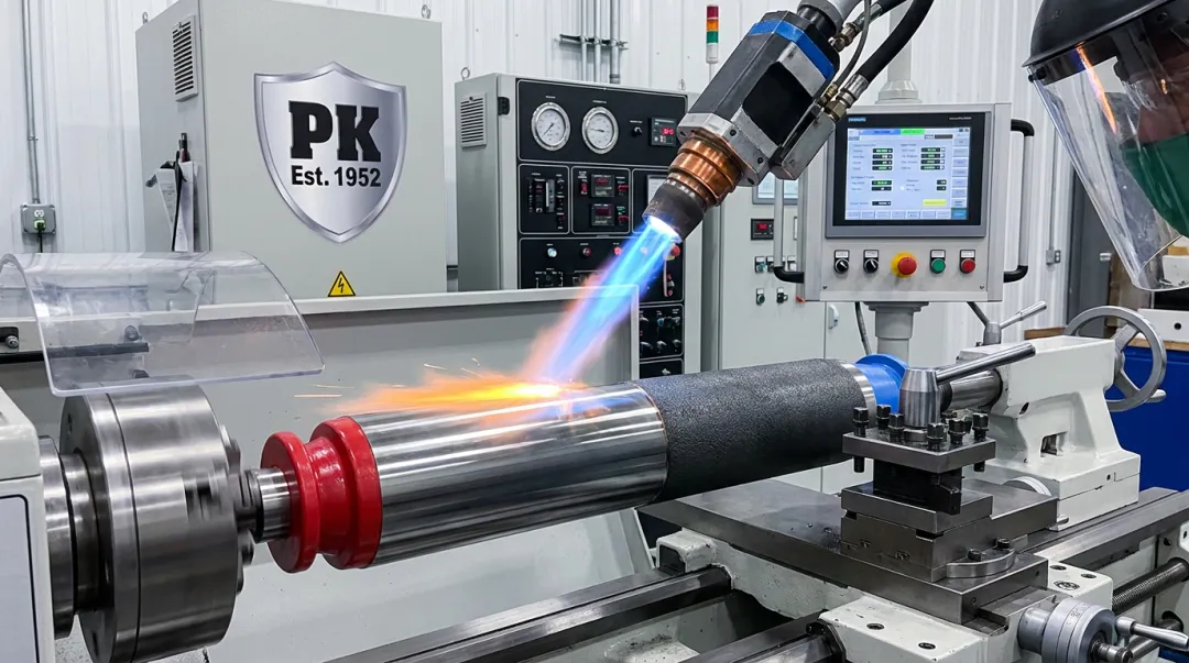 Parkway-Kew tungsten carbide coating applied to industrial fracking plunger equipment