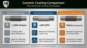 Comparison of chrome oxide aluminum oxide and hybrid ceramic coating variations