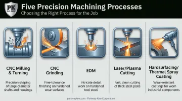 Comparison of CNC milling turning grinding EDM and coating processes