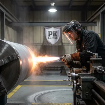 Industrial coating application on metal component