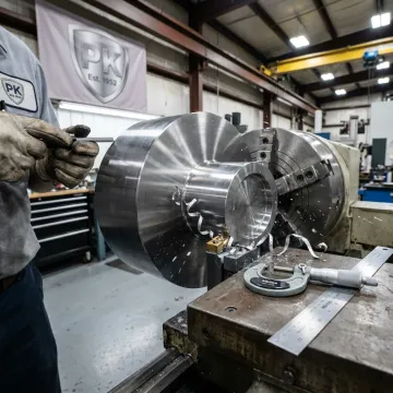 CNC turning industrial metal component