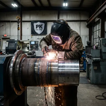 Precision welding on industrial metal component