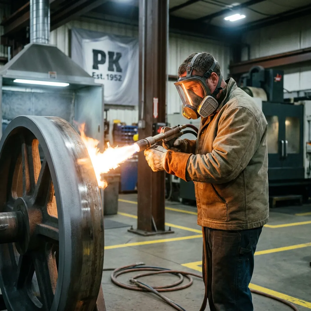 Technician applying industrial protective coating