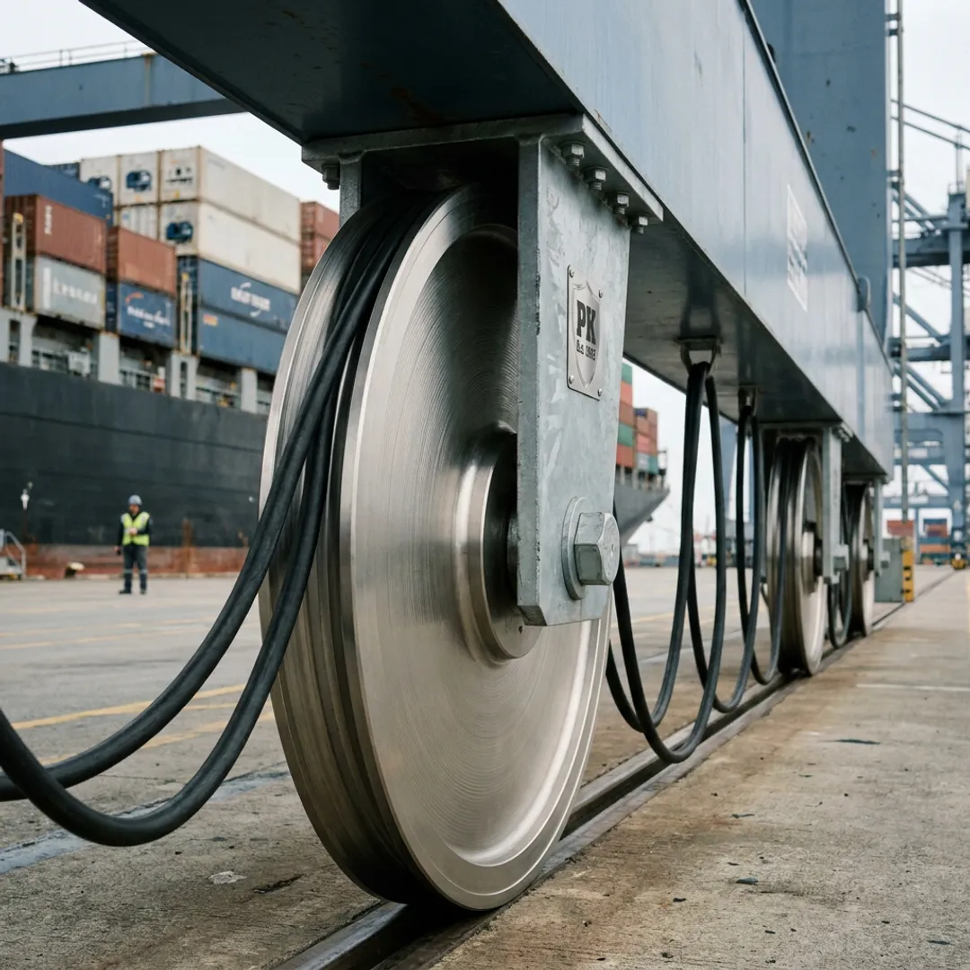 Shipping terminal NC coated festoon wheel