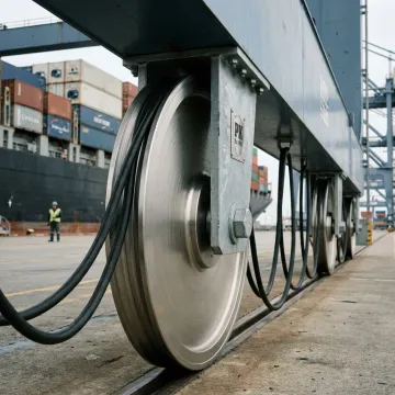 Shipping terminal NC coated festoon wheel