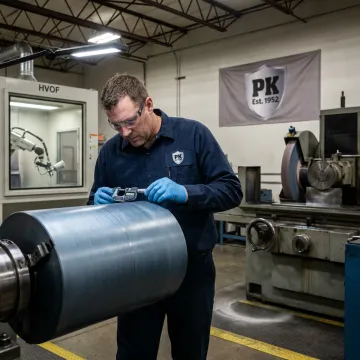 Industrial coated machine component inspection