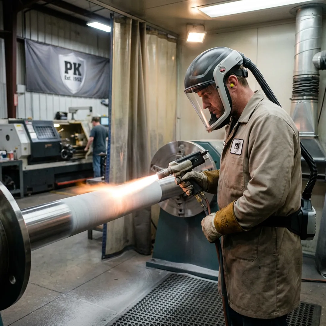 Technician applying industrial ceramic coating