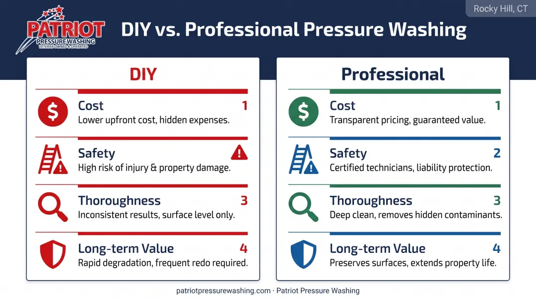 DIY versus professional gutter cleaning safety and cost comparison