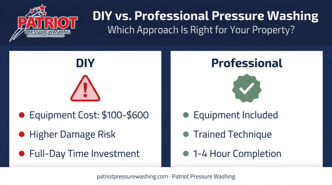DIY versus professional pressure washing cost and risk comparison