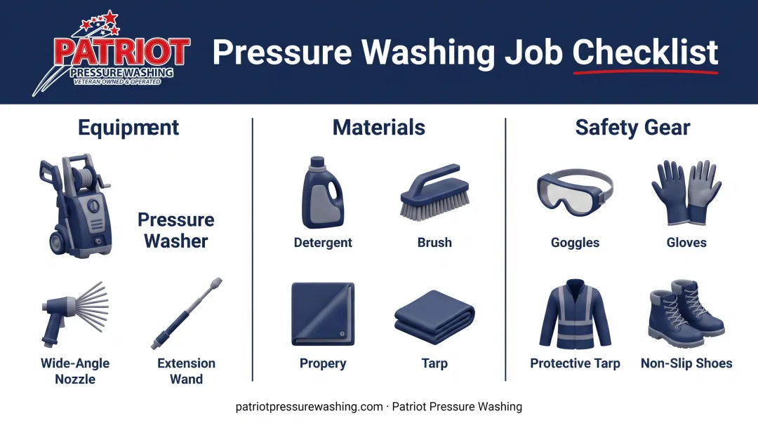 Essential equipment and safety gear checklist for pressure washing siding