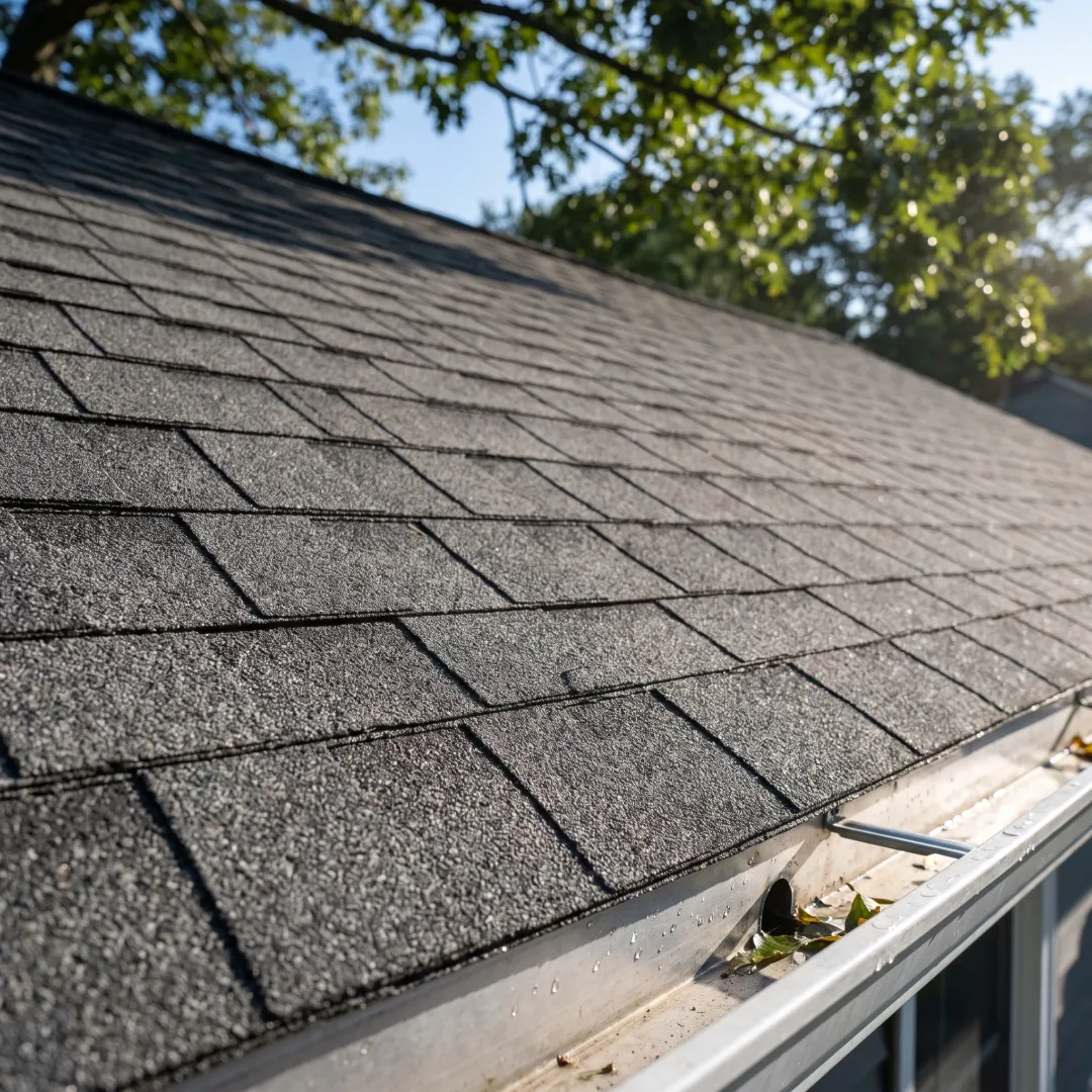 Clean shingle roof after soft washing