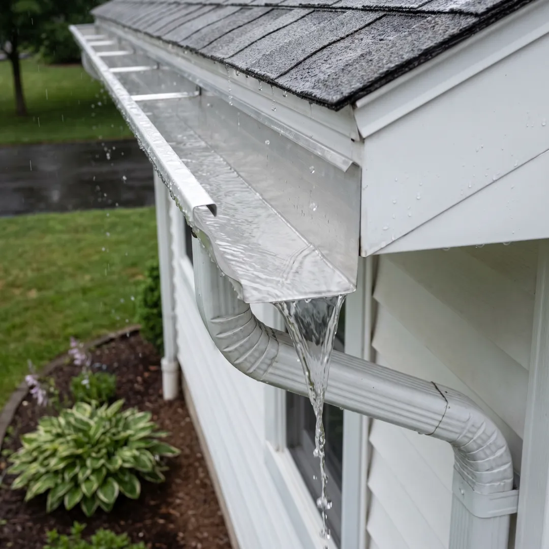 Clean gutter channel draining water properly
