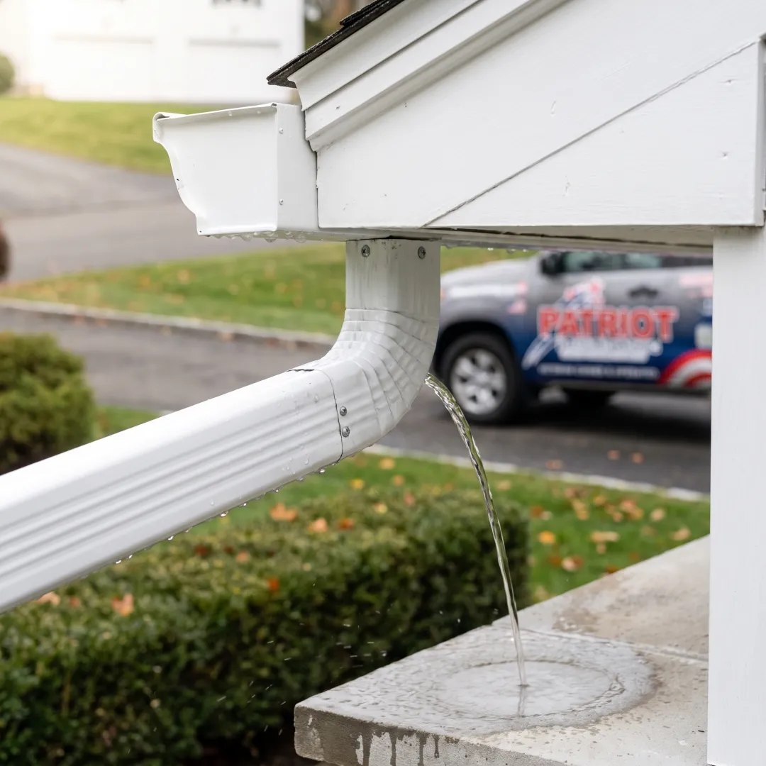 Clear gutter channel after professional cleaning