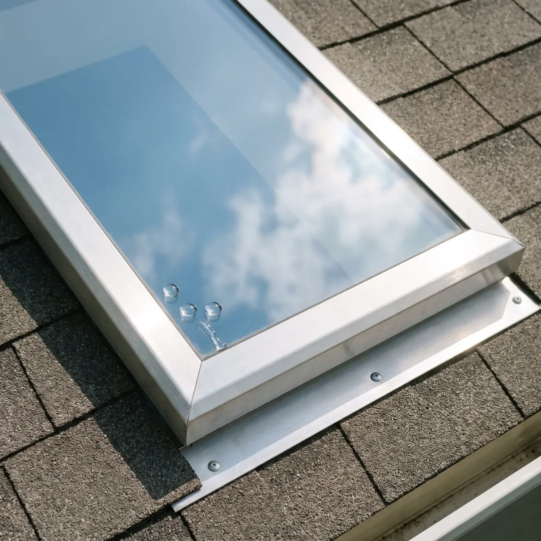 Freshly cleaned residential skylight