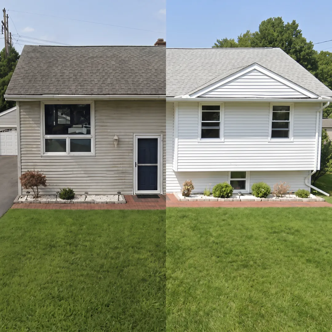Clean home exterior after soft washing