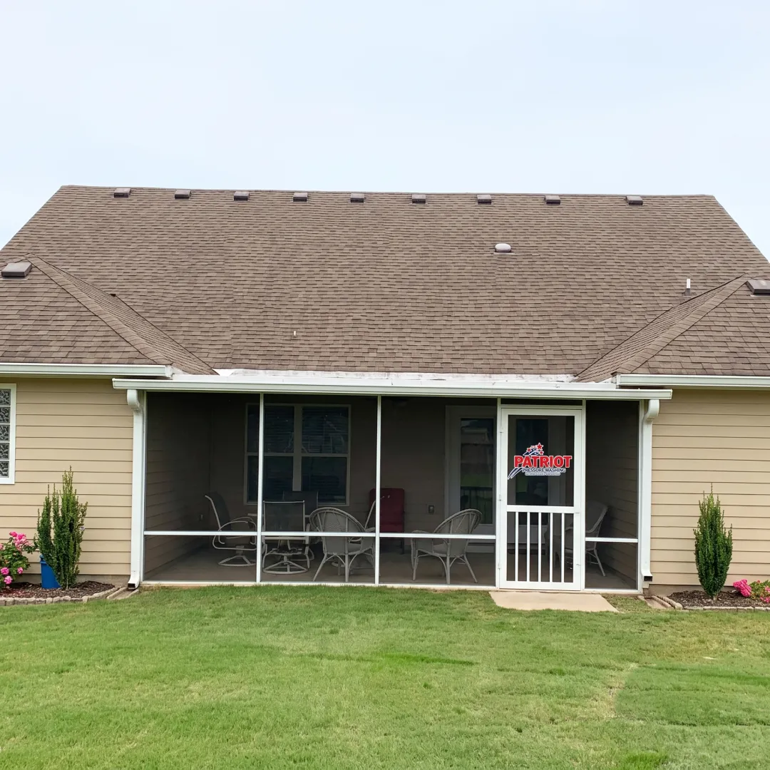 Clean roof after soft washing