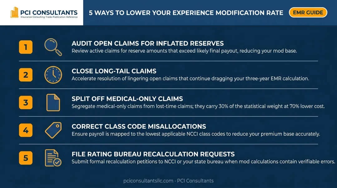 Five lever strategy for reducing experience modification rate in senior living facilities