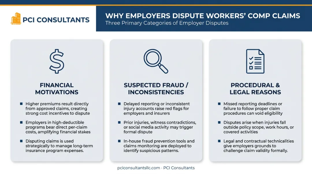 Three primary reasons employers and insurers fight workers' compensation claims