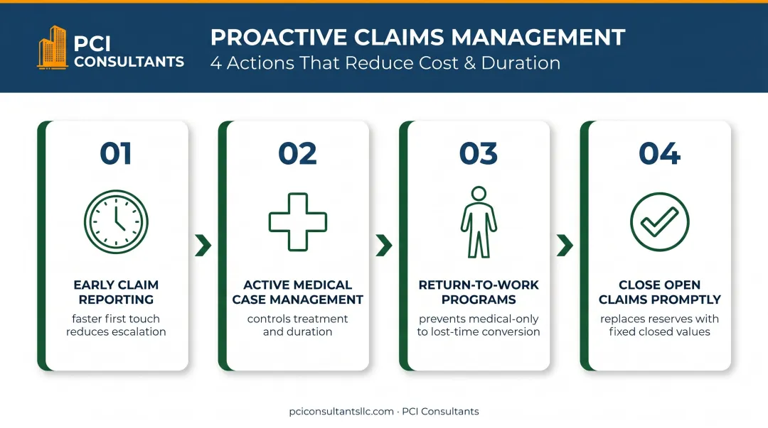 Four-step proactive claims management process to reduce NYCIRB experience mod