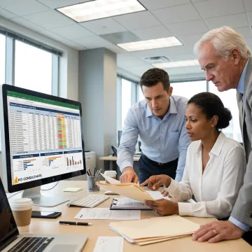 Risk managers reviewing insurance claims