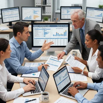 Risk manager reviewing workers compensation claims