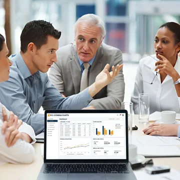 Consultant analyzing workers compensation risk reports