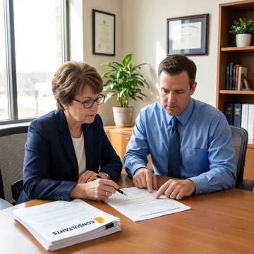 Senior care home staff reviewing workers compensation insurance