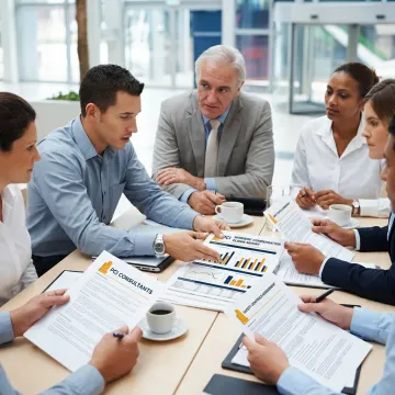 Risk management team analyzing claims reports