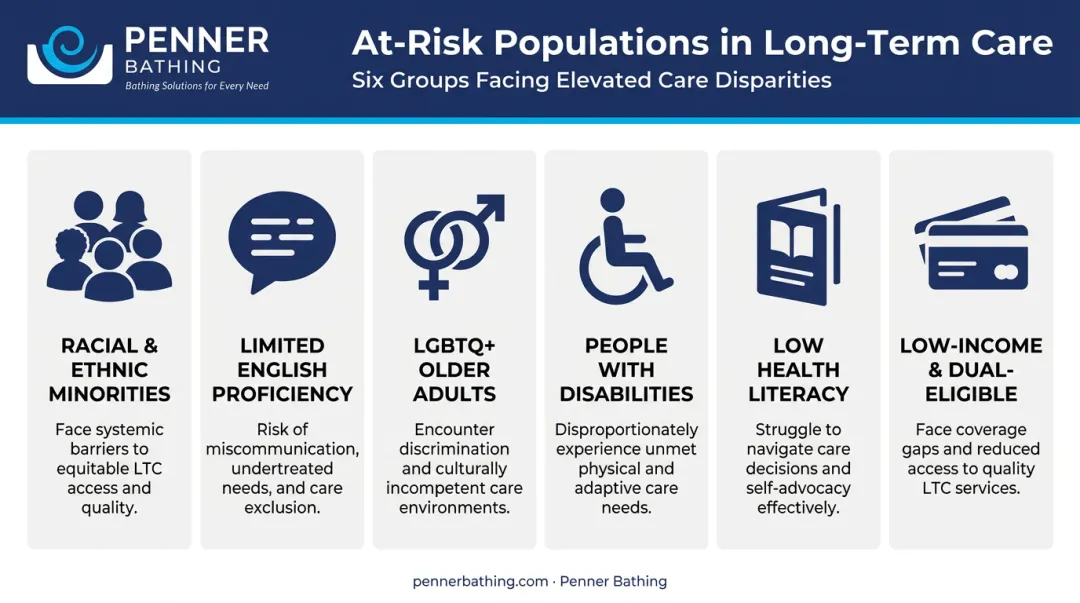 Six high-risk populations experiencing health disparities in long-term care settings