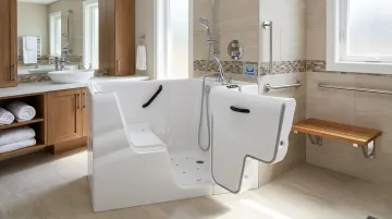Dream Spa Walk-In Bath by Penner Bathing showing swing-out door and safety features
