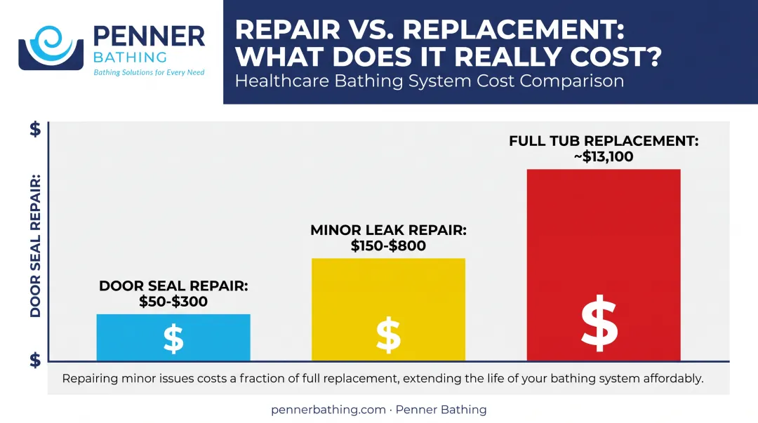 Repair cost versus full tub replacement cost comparison chart